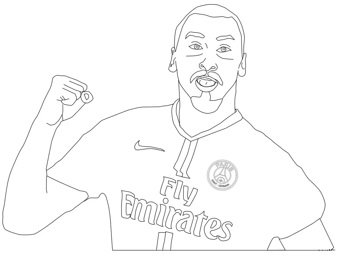 Kleurplaat Zlatan Ibrahimovic PSG voetbal kleurplaten om te printen