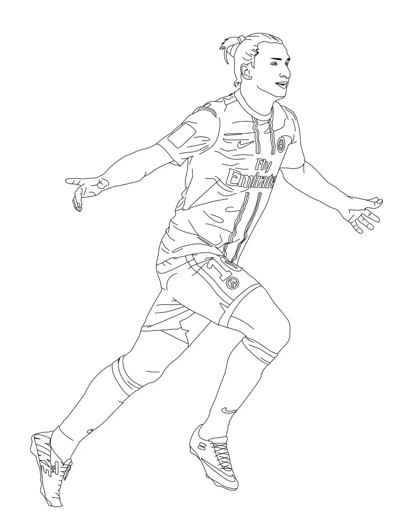 Coloriage Zlatan Ibrahimovic Psg Paris - Foot à imprimer