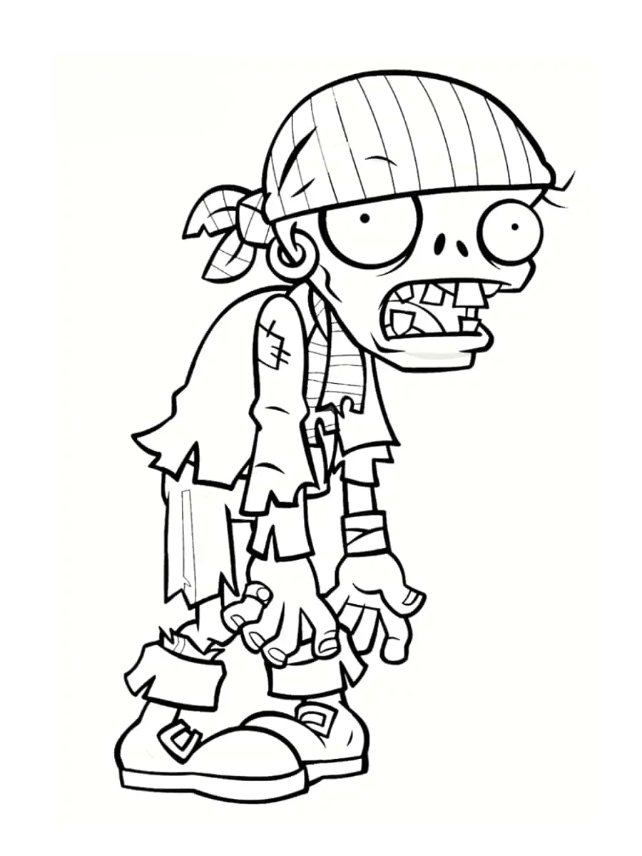 Mindless Zombie with No Will of Its Own coloring page to print