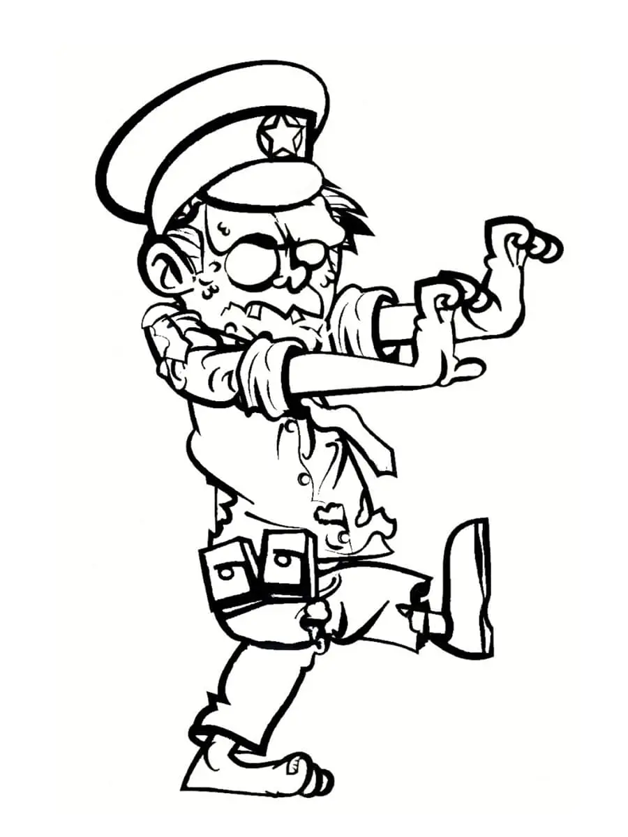 Disegno di Zombie Poliziotto in Servizio da stampare