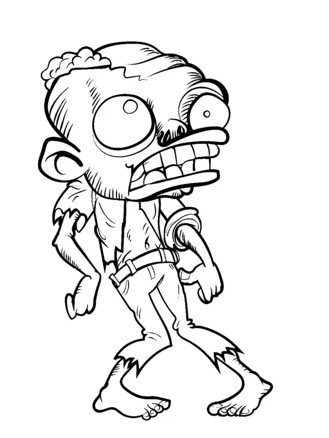 Coloriage Zombi Vraiment Moche - Zombie à imprimer