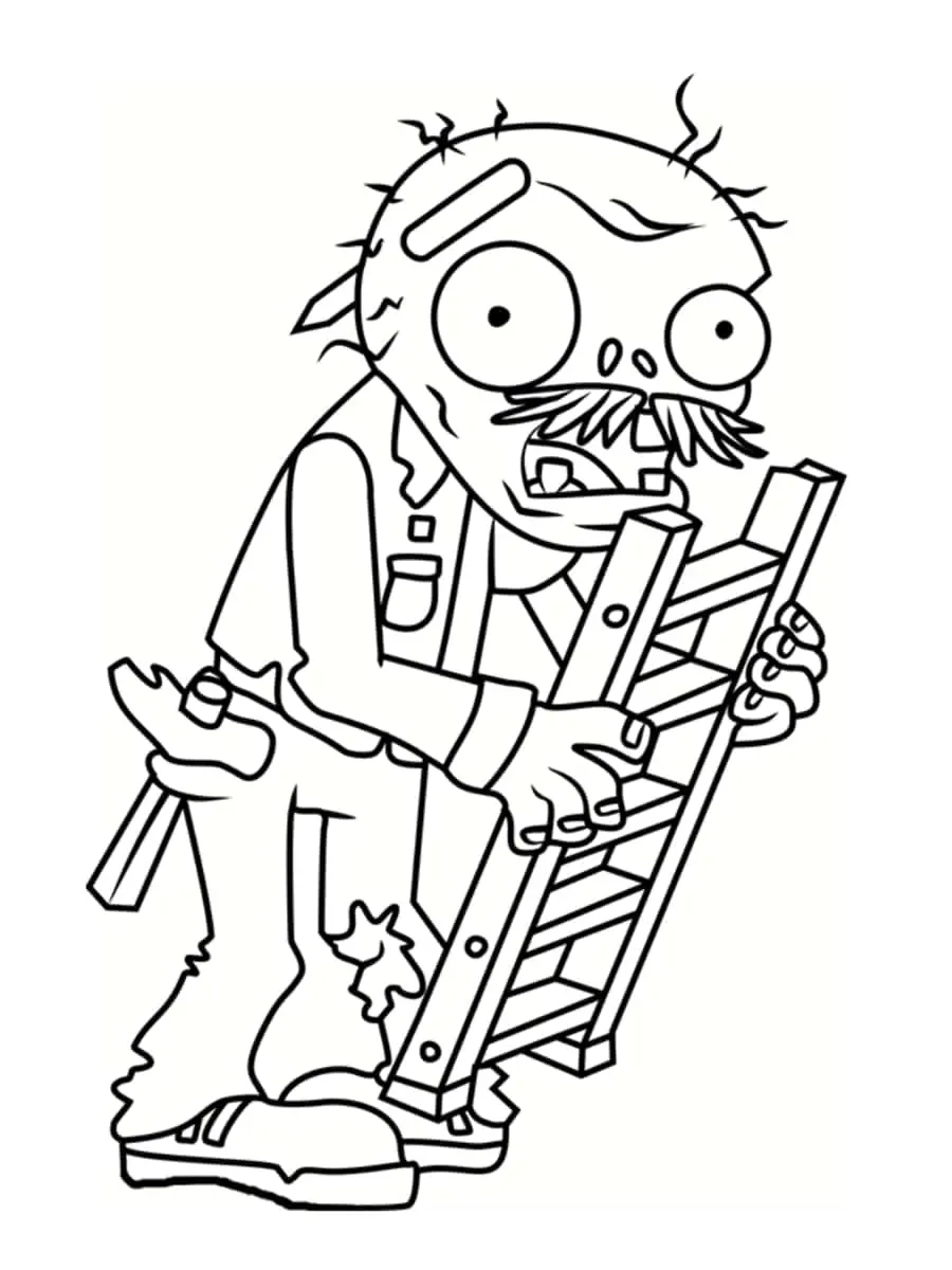 Desenho de Zumbi na Escada para colorir