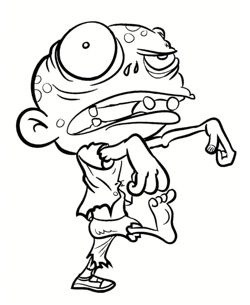 Coloriage Zombie Créature Horreur - Zombie à imprimer