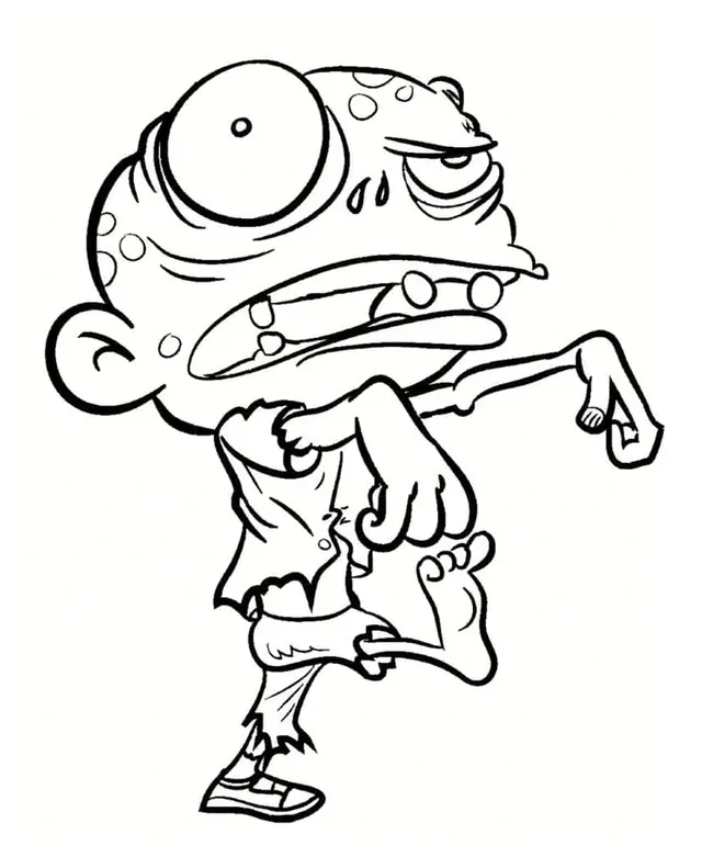 Coloriage Zombie Créature Horreur - Zombie à imprimer