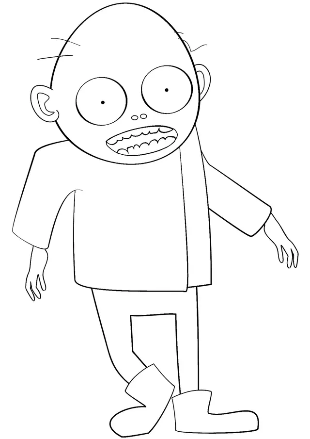Coloriage Zombie Simple Facile - Zombie à imprimer