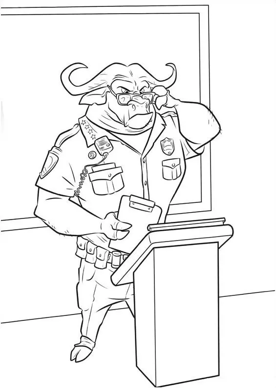 Coloriage Scène de Zootopie avec créatures urbaines - Zootopie à imprimer