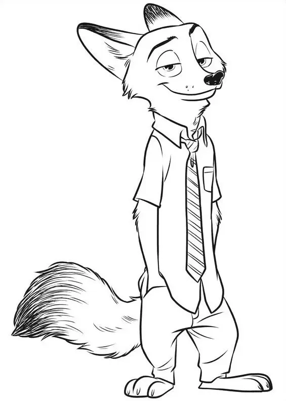 Coloriage Judy Hopps et Nick Wilde à Zootopie - Zootopie à imprimer