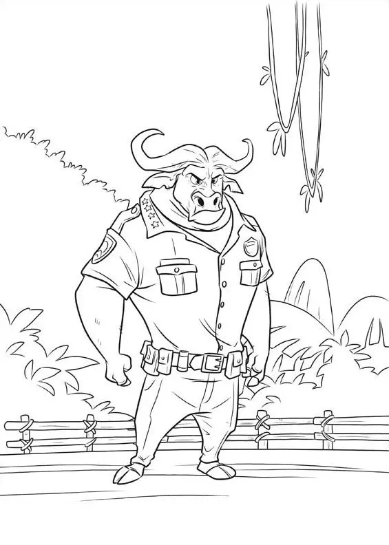 Coloriage Personnages de Zootopie en aventure urbaine - Zootopie à imprimer