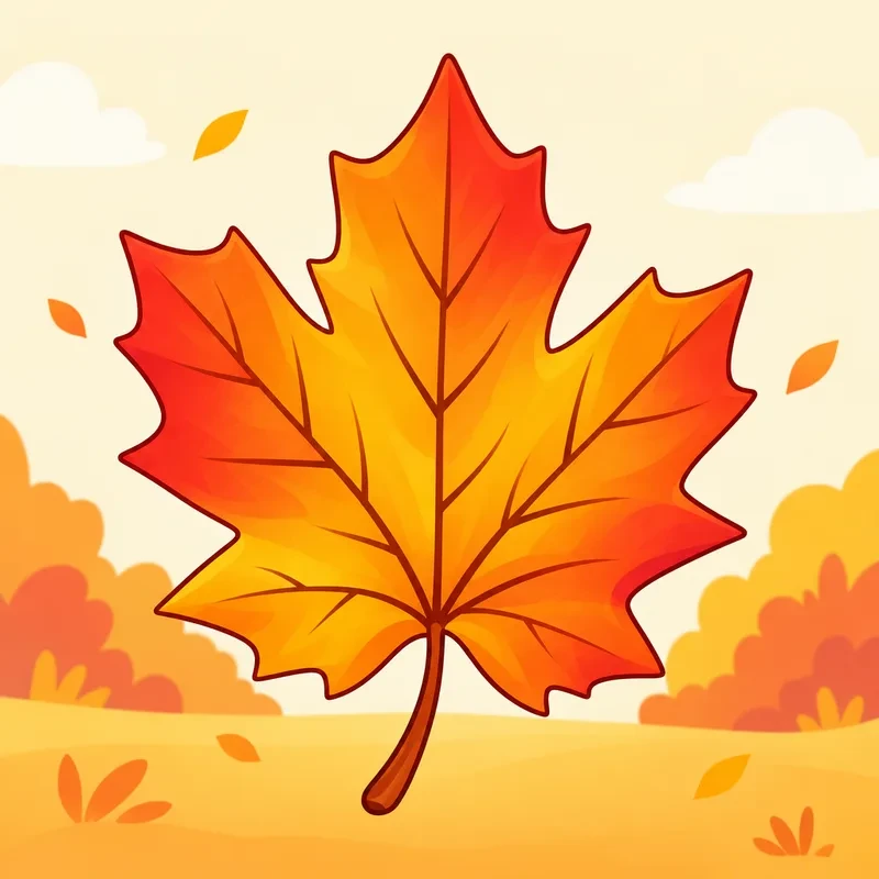 Kleurplaat Herfstbladeren