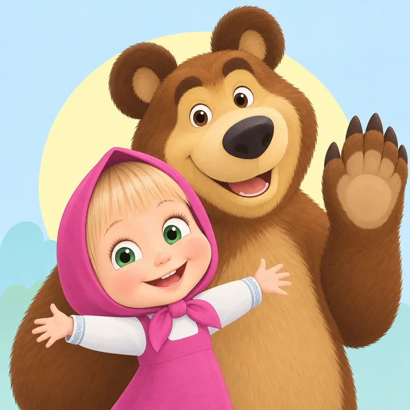 Masha E Orso da colorare