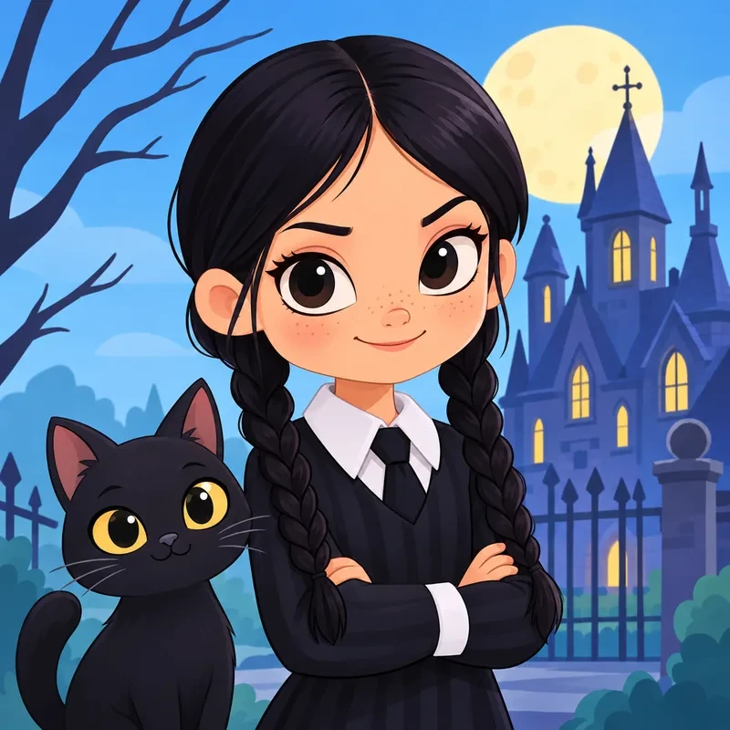 Wednesday Addams kolorowanki do druku