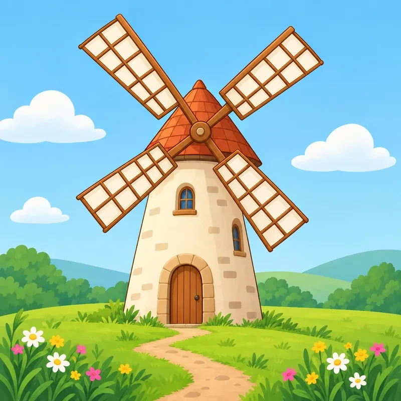 Coloriage Moulin à vent