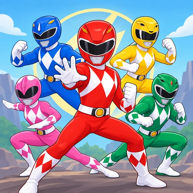 Kleurplaat Power Rangers