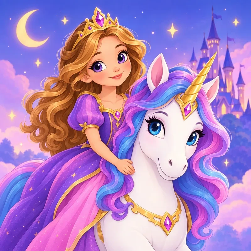 Coloriage Princesse licorne
