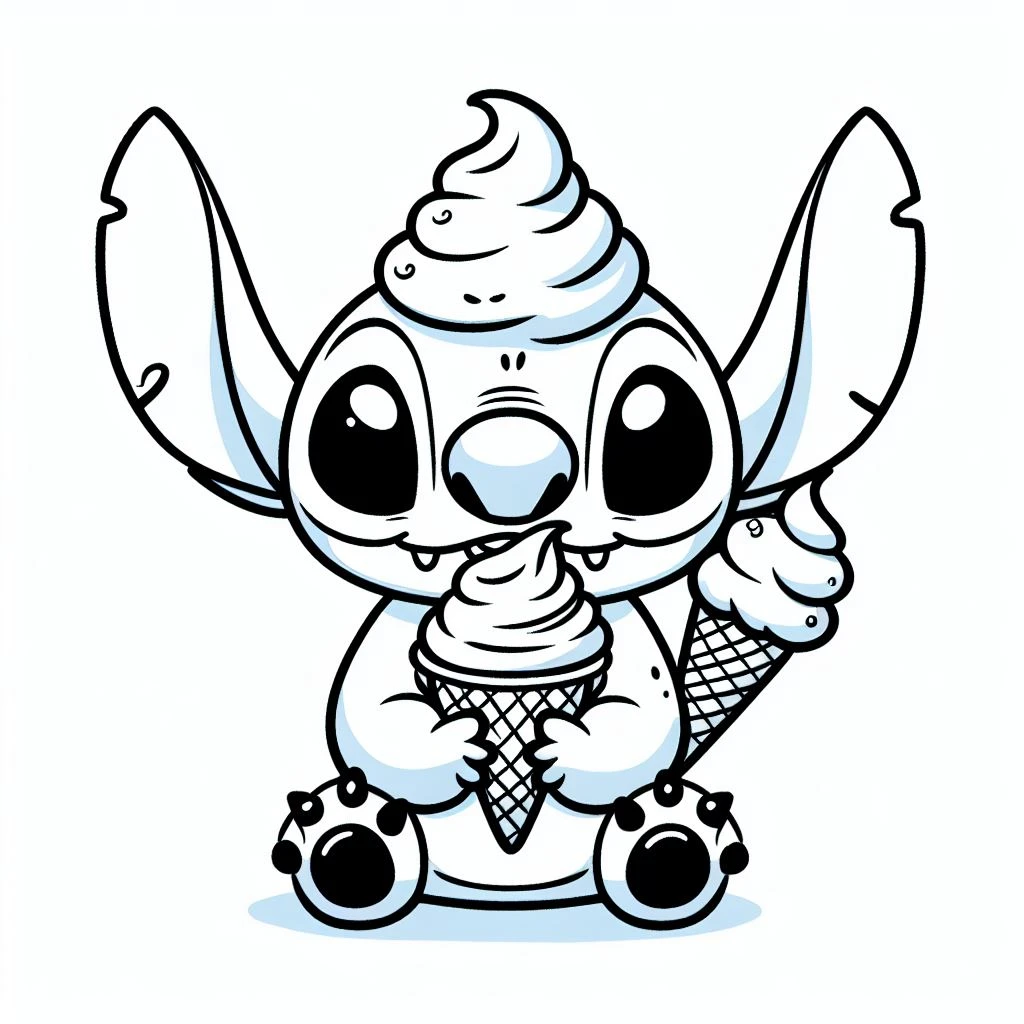 Dibujos de Stitch tierno para colorear