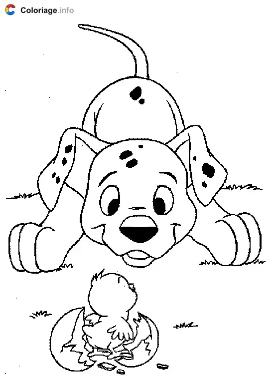 Coloriage 101 Dalmatiens 001 - Les 101 Dalmatiens à imprimer
