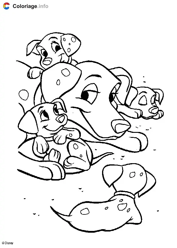 Coloriage 101 Dalmatiens 004 - Les 101 Dalmatiens à imprimer