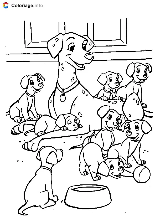 Coloriage 101 Dalmatiens 012 - Les 101 Dalmatiens à imprimer