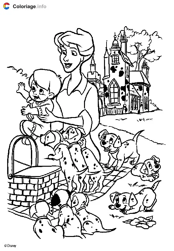 Coloriage 101 Dalmatiens 018 - Les 101 Dalmatiens à imprimer