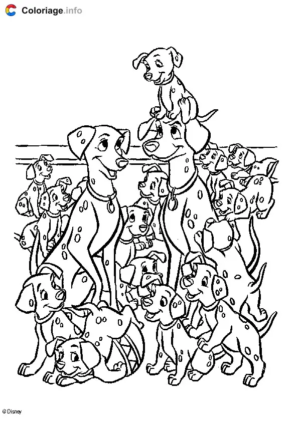 Coloriage 101 Dalmatiens 020 - Les 101 Dalmatiens à imprimer