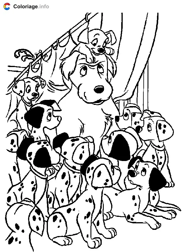 Coloriage 101 Dalmatiens 021 - Les 101 Dalmatiens à imprimer