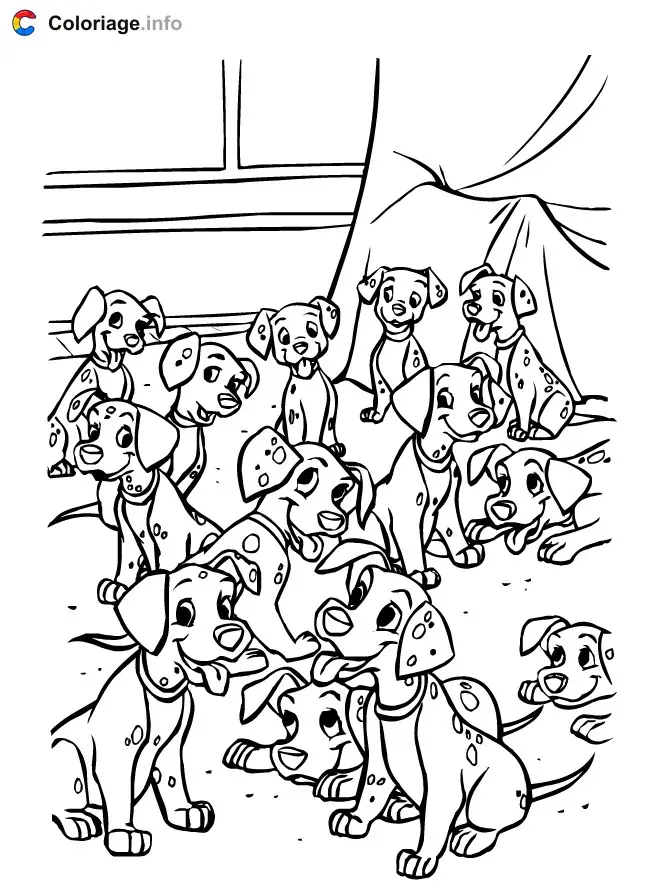 Coloriage 101 Dalmatiens 030 - Les 101 Dalmatiens à imprimer