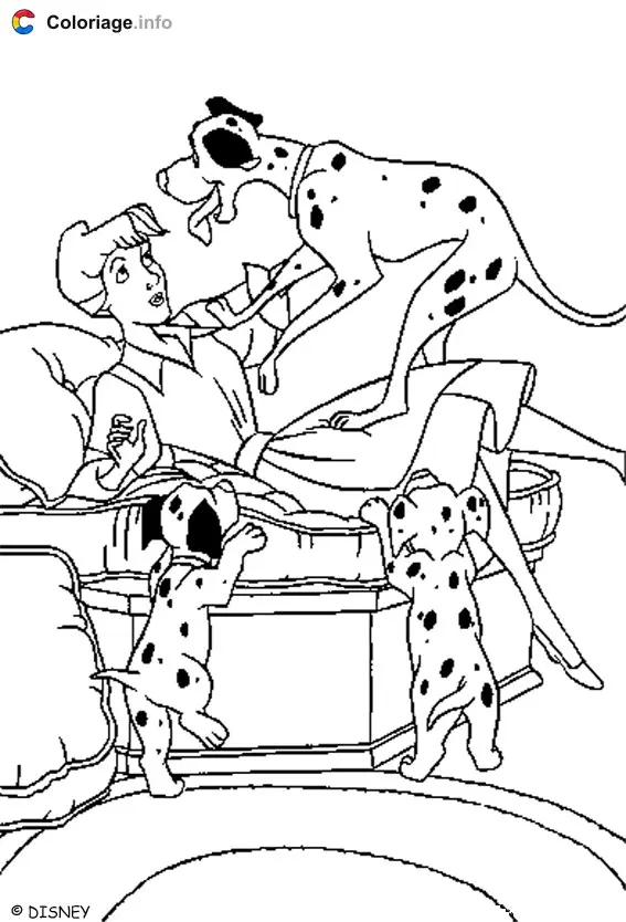 Coloriage 101 Dalmatiens 034 - Les 101 Dalmatiens à imprimer