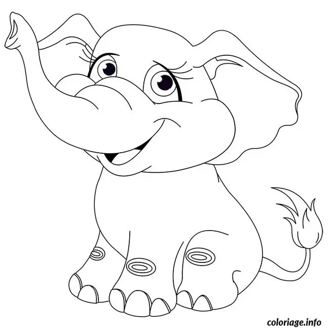 Coloriage Éléphanteau bébé éléphant - Éléphant à imprimer