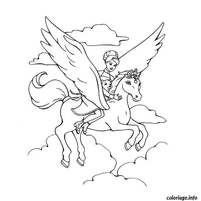 Coloriage Chevaux magique - Magique à imprimer