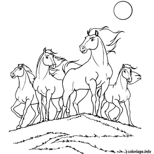 Coloriage Cheval spirit - Cheval à imprimer