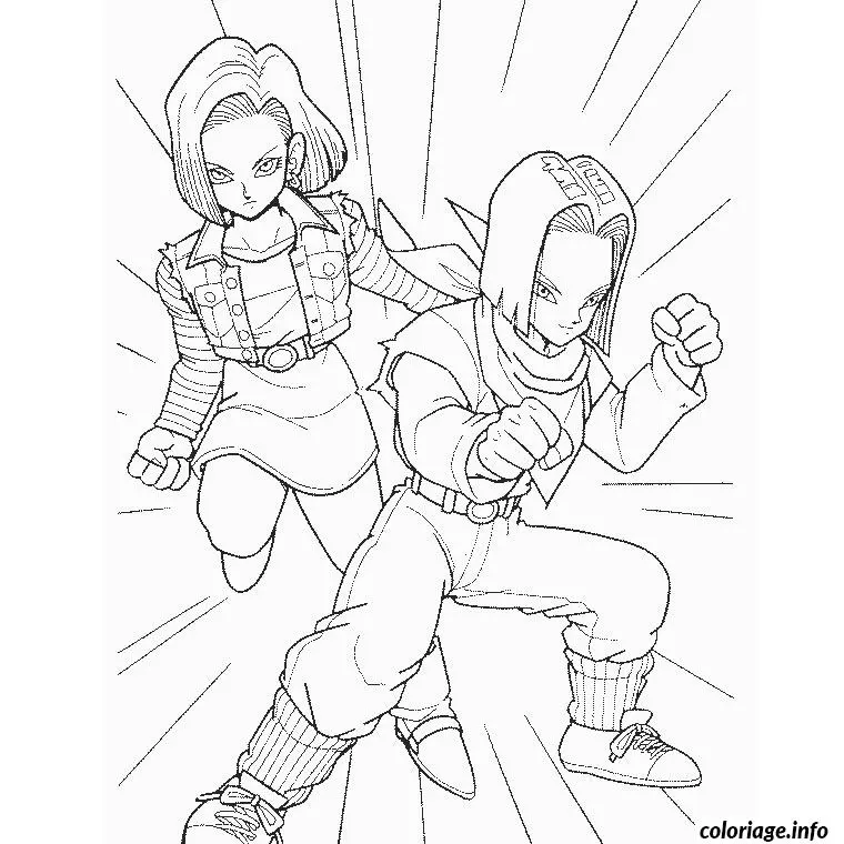 Coloriage Dragon ball z c18 - Dragon ball z à imprimer