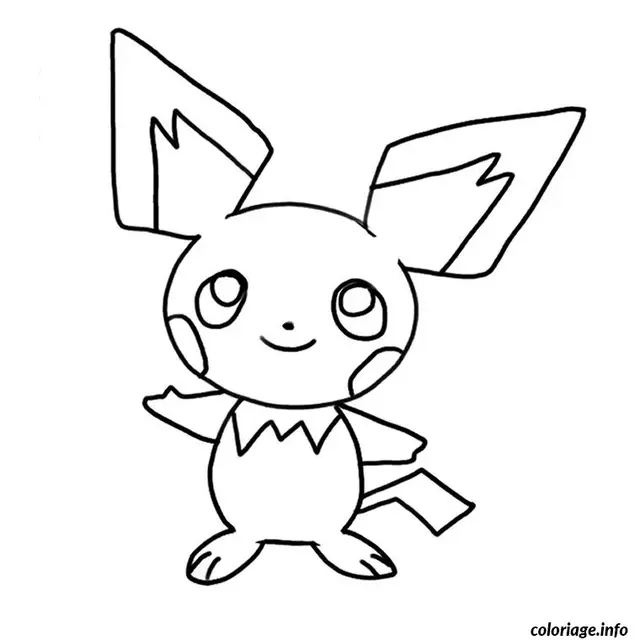 Coloriage Pokemon pichu - Pokémon à imprimer