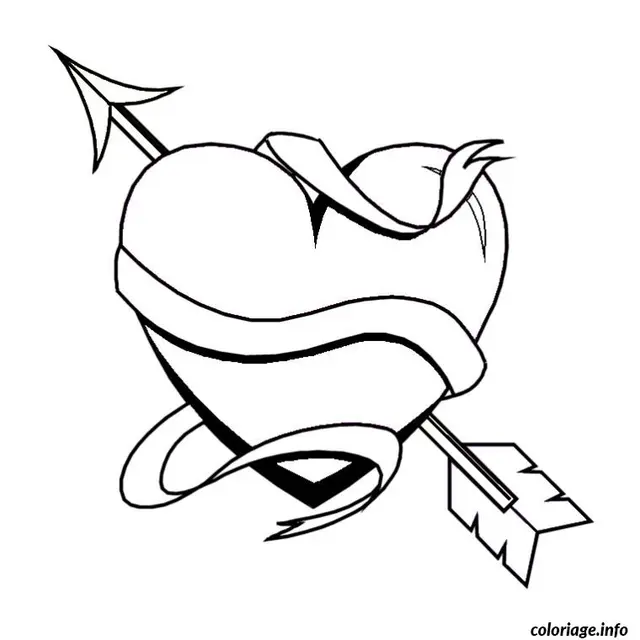 Coloriage Cœur amour - Coeur à imprimer