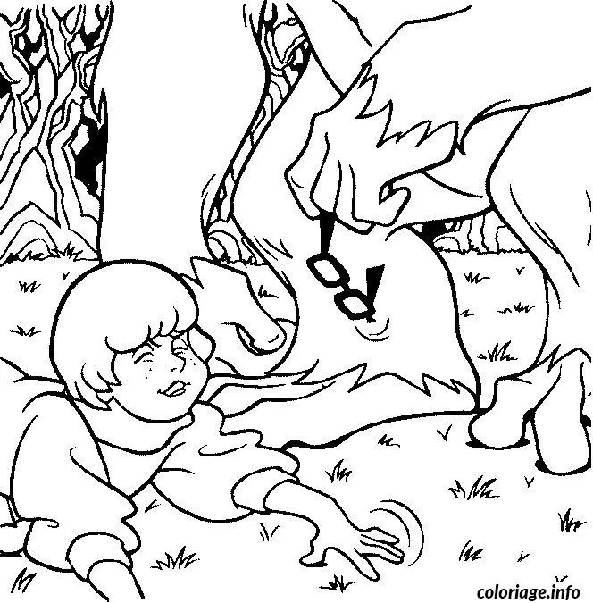 Coloriage Vera avec un monstre - Monstre à imprimer