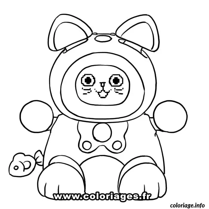 Coloriage Kidiminiz chat violet - Chat à imprimer