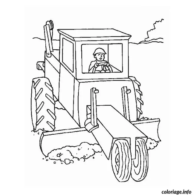 Coloriage Camion tracteur - Tracteur à imprimer