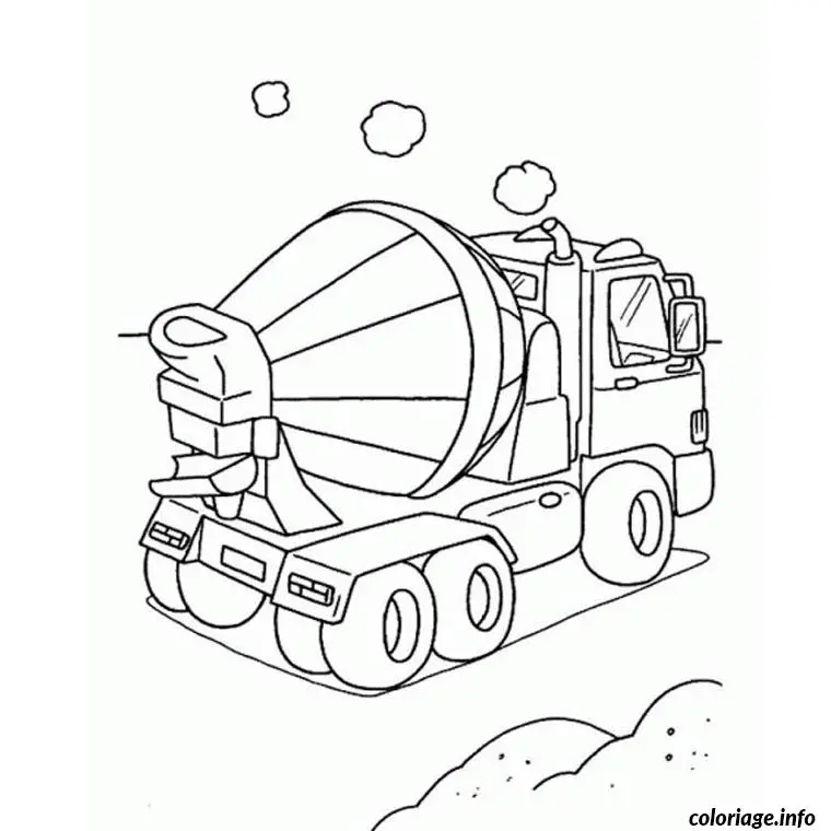 Coloriage Camion de chantier - Chantier à imprimer