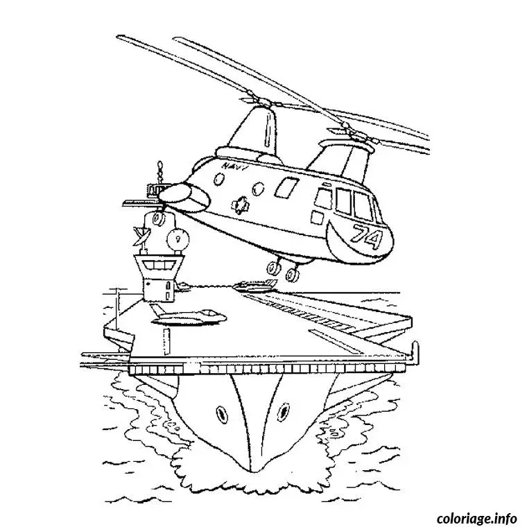Coloriage Bateau militaire - Militaire à imprimer
