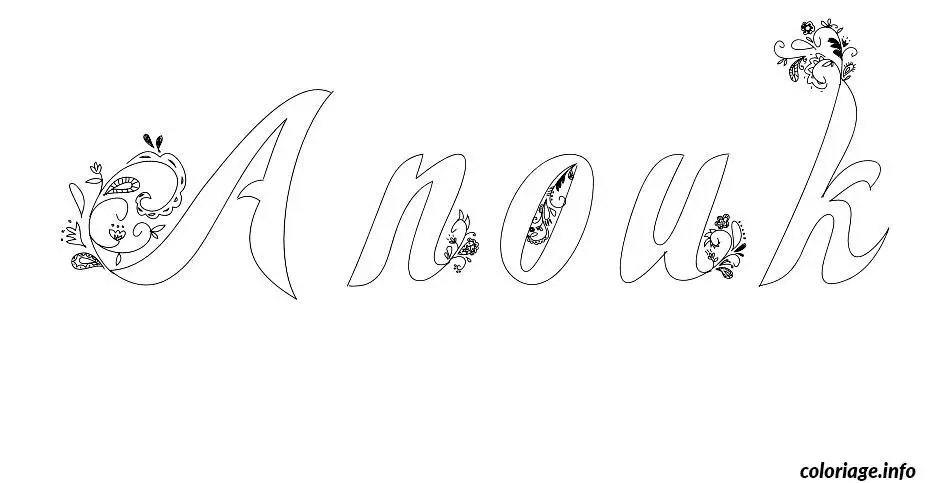 Coloriage Anouk - Prénom à imprimer