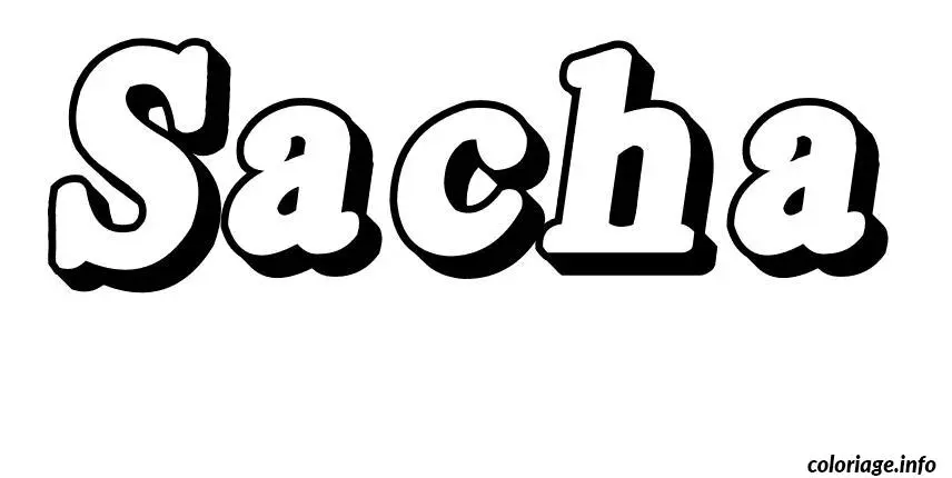 Coloriage Sacha - Prénom à imprimer