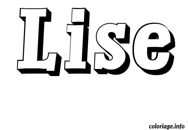 Coloriage Lise - Prénom à imprimer