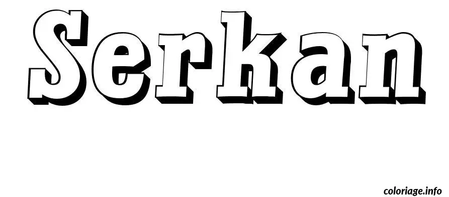 Coloriage Serkan - Prénom à imprimer