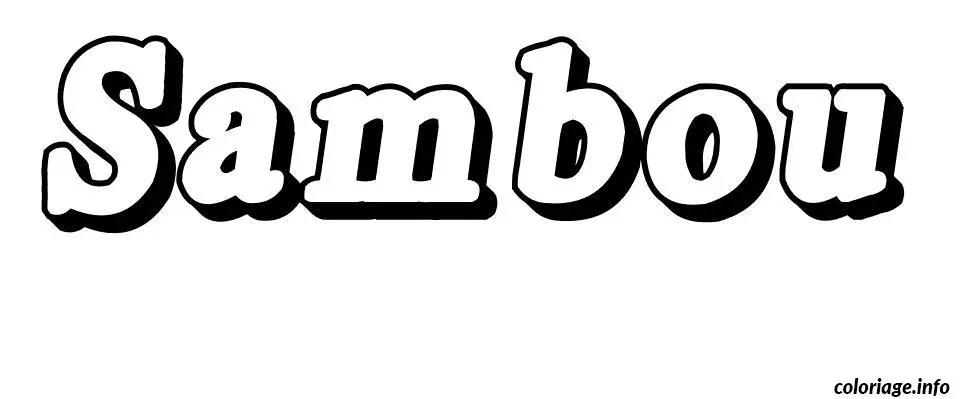 Coloriage Sambou - Prénom à imprimer
