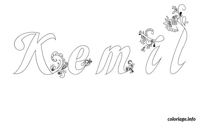 Coloriage Kemil - Prénom à imprimer