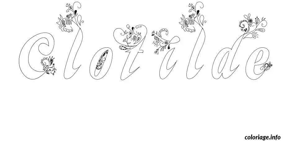 Coloriage Clotilde - Prénom à imprimer