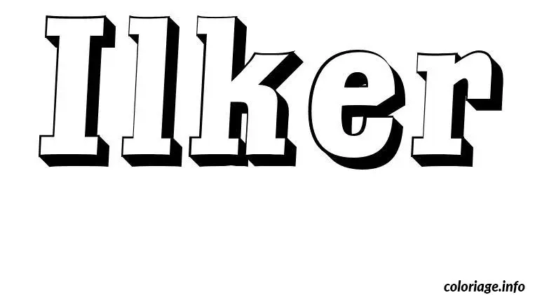 Coloriage Ilker - Prénom à imprimer