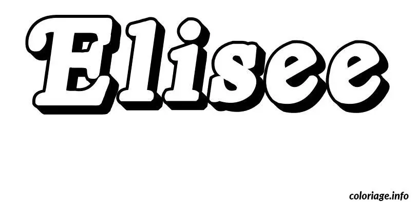 Coloriage Elisee - Prénom à imprimer