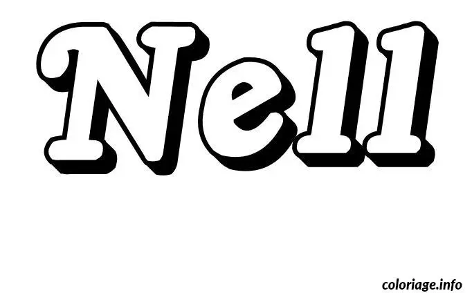 Coloriage Nell - Prénom à imprimer