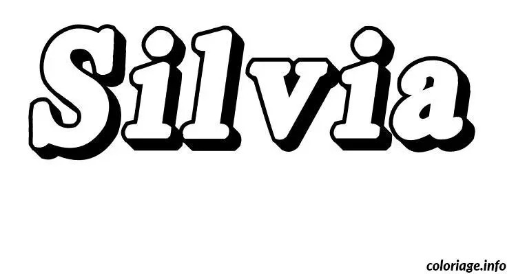 Coloriage Silvia - Prénom à imprimer