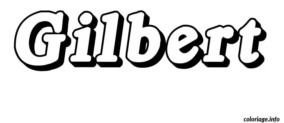 Coloriage Gilbert - Prénom à imprimer